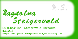 magdolna steigervald business card